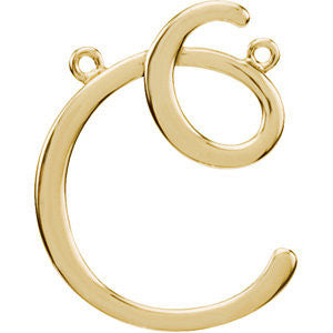 14k Yellow Gold "C" Script Initial