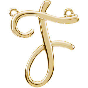 14k Yellow Gold "F" Script Initial