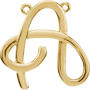 14k Yellow Gold "A" Script Initial