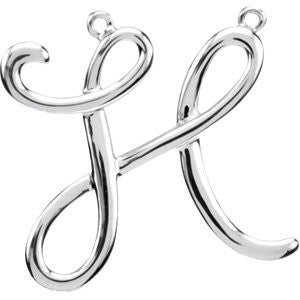 Sterling Silver "H" Script Initial