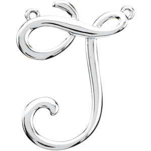 14k White Gold "J" Script Initial