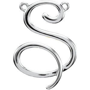 14k White Gold "S" Script Initial