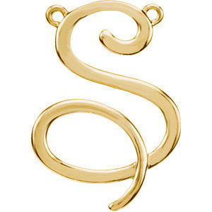 14k Yellow Gold "S" Script Initial