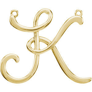 14k Yellow Gold "K" Script Initial