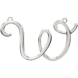 Sterling Silver "W" Script Initial