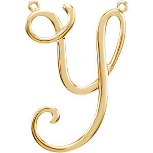 14k Yellow Gold "Y" Script Initial