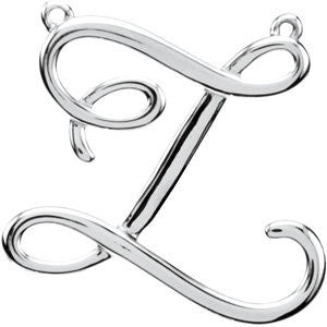 14k White Gold "Z" Script Initial