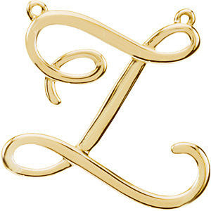 14k Yellow Gold "Z" Script Initial