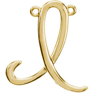 14k Yellow Gold "I" Script Initial