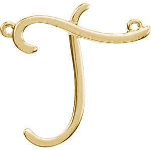 14k Yellow Gold "T" Script Initial