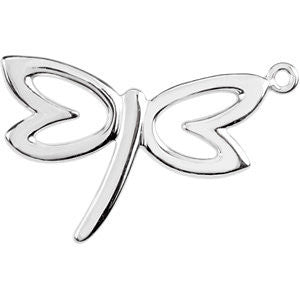 14k White Gold Petite Dragonfly Dangle