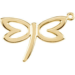 14k Yellow Gold Petite Dragonfly Dangle