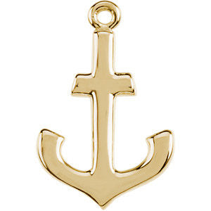 14k Yellow Gold Petite Anchor Dangle