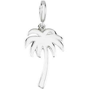 Sterling Silver Petite Palm Tree Charm