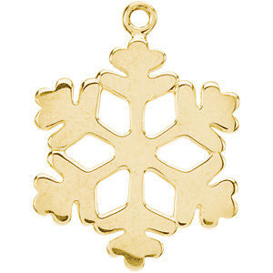 14k Yellow Gold Petite Snowflake Dangle