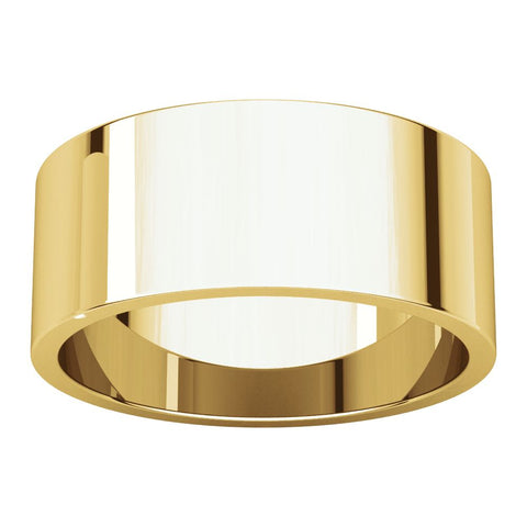 14k Yellow Gold 8mm Flat Band, Size 4