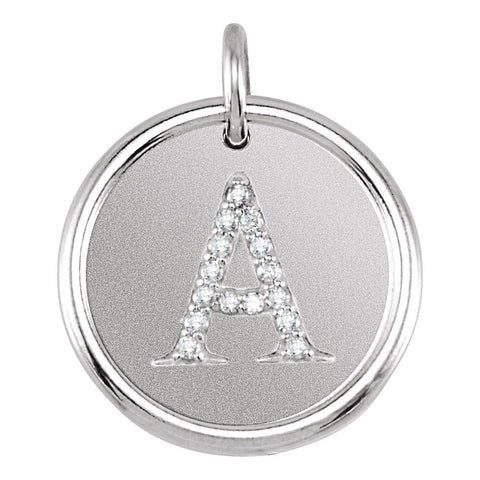 14k White Gold .07 CTW Diamond Initial "A" Pendant