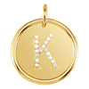 14K Yellow Gold 0.08 CTW Diamond Initial "K" Pendant