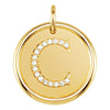 14K Yellow Gold 0.08 CTW Diamond Initial "C" Pendant