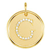 14k Yellow Gold 1/10 ctw. Diamond Initial "G" Pendant