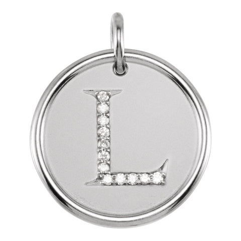 Sterling Silver .06 CTW Diamond Initial "L" Pendant