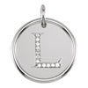 Sterling Silver 0.06 CTW Diamond Initial "L" Pendant