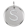 14K White Gold 1/10 CTW Diamond Initial "S" Pendant