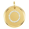 14K Yellow Gold 1/10 CTW Diamond Initial "O" Pendant