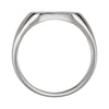 14k White Gold 11mm Square Signet Ring, Size 6