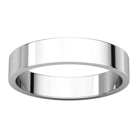 10k White Gold 4mm Flat Band, Size 4.5