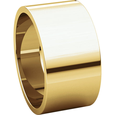 14k Yellow Gold 10mm Flat Band, Size 5.5