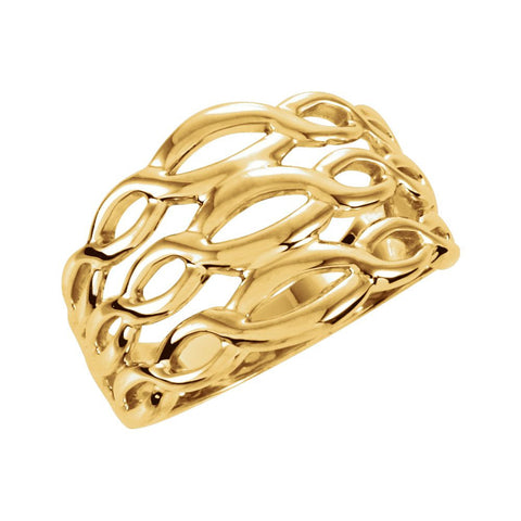 14k Yellow Gold Freeform Ring, Size 6