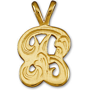 14k Yellow Gold "C" Small Initial Pendant