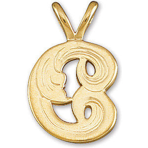 14k White Gold "E" Small Initial Pendant