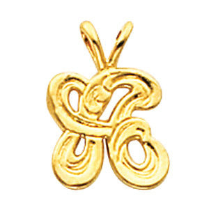 14k Yellow Gold "B" Small Initial Pendant