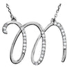 14K White Gold 1/6 CTW Diamond Initial M 17-Inch Necklace