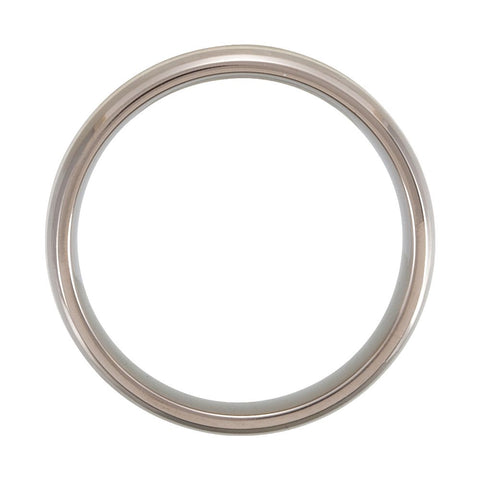 Titanium & Sterling Silver Inlay 7mm Satin Finish Band Size 8