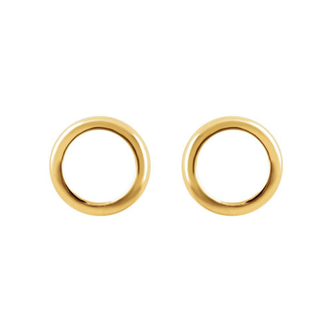 14k Yellow Gold Circle Earrings