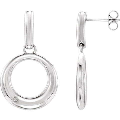 Sterling Silver .02 CTW Diamond Circle Earrings