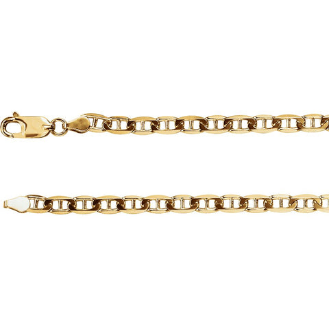 14k Yellow Gold 4.5mm Anchor 8" Chain