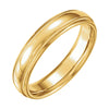 14k Yellow Gold 5mm Half Round Comfort-Fit Milgrain Wedding Band for Men, Size 10.5