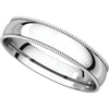 14k White Gold 4mm Light Comfort Fit Milgrain Band , Size 7.5