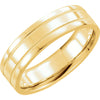 14k Yellow Gold 6mm Flat Comfort-Fit Milgrain Wedding Band for Men, Size 10.5