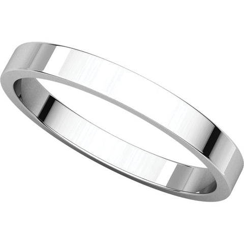 10k White Gold 2.5mm Flat Band, Size 6