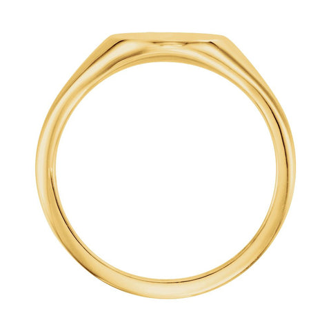 14k Yellow Gold 11x9mm Signet Ring, Size 7