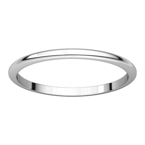 10k White Gold 1.5mm Half Round Band, Size 7