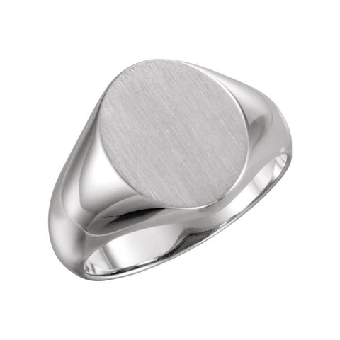 Sterling Silver 10x12mm Oval Signet Ring, Size 7