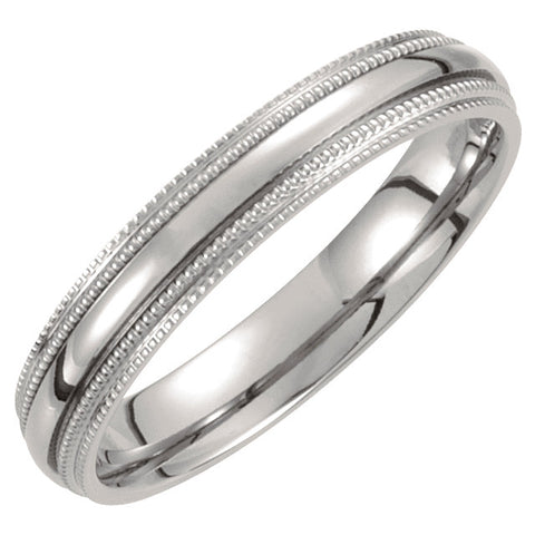 Titanium Double Milgrain Band, Size 6