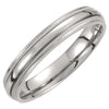 Titanium Ridged Wedding Band Ring with Double Milgrain (Size 6 )