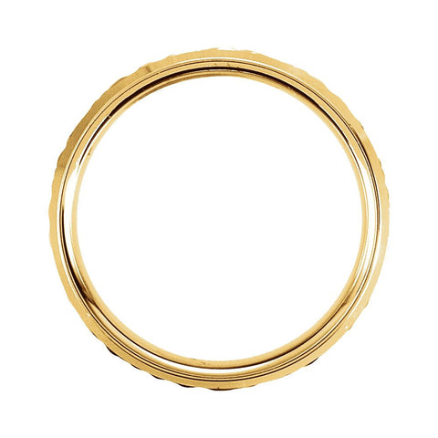 14k Yellow Gold 7.5mm Fancy Carved Band Size 10.00